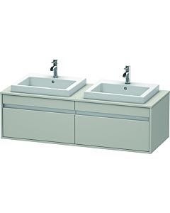 Ketho Duravit vasque KT6797B0707 140x55x42,6cm, vasques à encastrer, 2 coulissants, découpe des deux côtés, gris béton mat