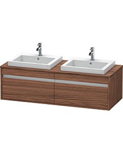 Ketho Duravit vasque KT6797B2121 140x55x42,6cm, vasques à encastrer, 2 coulissants, découpe des deux côtés, noyer foncé
