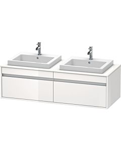 Duravit Ketho Waschtisch-Unterschrank KT6797B2222 140x55x42,6cm, Einbauwaschtische, 2 Auszüge, Ausschnitt beidseitig, weiß hochglanz