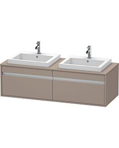 Duravit Ketho vanity unit KT6797B4343 140x55x42.6cm, built-in washbasins, 2 pull-outs, cut-out on both sides, basalt matt