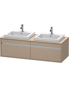 Duravit Ketho vanity unit KT6797B7575 140x55x42.6cm, built-in washbasins, 2 pull-outs, cut-out on both sides, linen