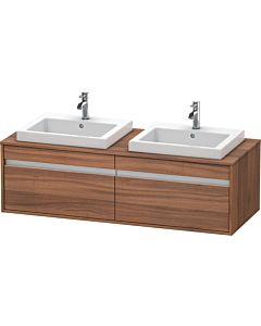 Ketho Duravit vasque KT6797B7979 140x55x42,6cm, vasques à encastrer, 2 coulissants, découpe des deux côtés, noyer naturel