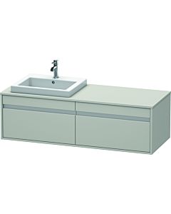 Ketho Duravit vasque KT6797L0707 140x55x42,6cm, vasques à encastrer, 2 coulissants, découpe à gauche, gris béton mat