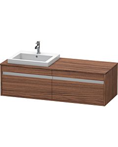 Ketho Duravit vasque KT6797L2121 140x55x42,6cm, vasques à encastrer, 2 coulissants, découpe à gauche, noyer foncé