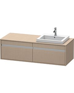 Ketho Duravit vasque KT6797R7575 140x55x42,6cm, vasques à encastrer, 2 coulissants, découpe à droite, lin