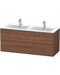 Duravit L-Cube Waschtisch-Unterschrank LC625802121 129x48,1x55cm, 2 Schubkästen, wandhängend, nussbaum dunkel