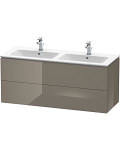 Duravit L-Cube Waschtischunterbau LC625808989 Flannel Grey Hochglanz, 129x55x48,1cm, 2 Auszüge