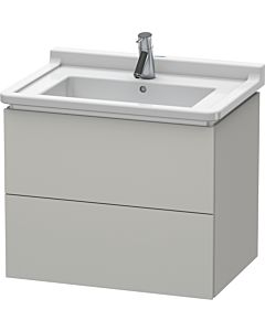 Duravit L-Cube Waschtisch-Unterschrank LC626400707 67 x 46,9 cm, betongrau matt, 2 Schubkästen, wandhängend