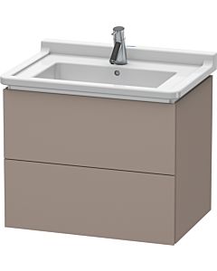 Duravit L-Cube Waschtisch-Unterschrank LC626404343 67 x 46,9 cm, basalt matt, 2 Schubkästen, wandhängend
