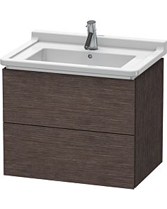 Duravit L-Cube vanity unit LC626407272 67 x 46.9 cm, brushed dark oak, 2 drawers, wall-hung