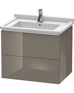 Duravit L-Cube vanity unit LC626408989 67 x 46.9 cm, flannel gray high gloss, 2 drawers, wall-hung