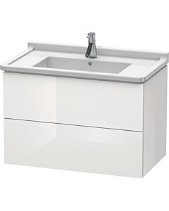L-Cube Duravit vasque LC626508585 82 x 46,9 cm, blanc brillant, 2 tiroirs, suspendu