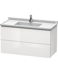 L-Cube Duravit vasque LC626602222 102 x 46,9 cm, blanc brillant, 2 tiroirs, suspendu