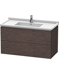 L-Cube Duravit vasque LC626607272 102 x 46,9 cm, chêne foncé brossé, 2 tiroirs, suspendu