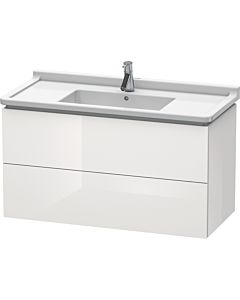 Duravit L-Cube vanity unit LC626608585 102 x 46.9 cm, white high gloss, 2 drawers, wall-hung