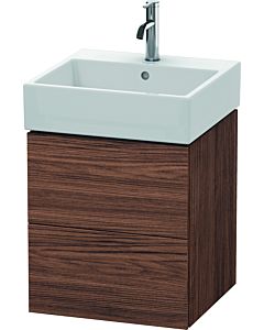 Duravit L-Cube vanity unit LC627402121 48.4 x 45.9 cm, dark walnut, 2 drawers, wall-hung