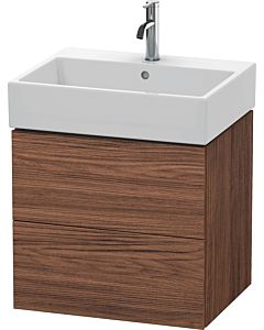 L-Cube Duravit vasque LC627502121 58,4x 45,9 cm, noyer foncé, 2 tiroirs, suspendu