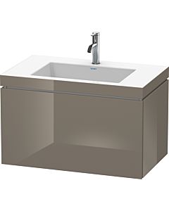 Duravit L-Cube Waschtisch-Unterschrank LC6917O8989 80 x 48 cm, 1 Hahnloch, flannel grey hochglanz, 1 Auszug