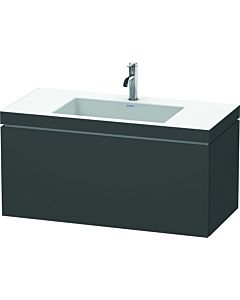 Duravit L-Cube Waschtisch-Unterschrank LC6918O4949 100 x 48 cm, 1 Hahnloch, graphit matt, 1 Auszug