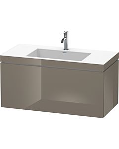 Duravit L-Cube Waschtisch-Unterschrank LC6918O8989 100 x 48 cm, 1 Hahnloch, flannel grey hochglanz, 1 Auszug