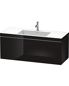 Duravit L-Cube Waschtisch-Unterschrank LC6919O4040 120 x 48 cm, 1 Hahnloch, schwarz hochglanz, 1 Auszug