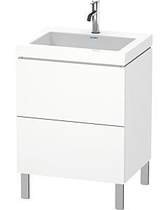 Duravit L-Cube Waschtisch-Unterschrank LC6936O1818 60 x48 cm, 1 Hahnloch, weiß matt, 2 Auszüge, bodenstehend