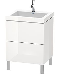 Duravit L-Cube vanity unit LC6936O2222 60 x48 cm, 2000 tap hole, white high gloss, 2 pull-outs, floor-standing