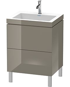 Duravit L-Cube vanity unit LC6936O8989 60 x48 cm, match2 tap hole, flannel gray high gloss, 2 2000