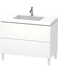 Duravit L-Cube Waschtisch-Unterschrank LC6938O1818 100 x 48 cm, 1 Hahnloch, weiß matt, 2 Auszüge, bodenstehend