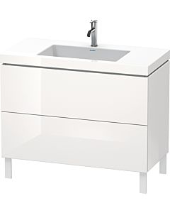Duravit L-Cube vanity unit LC6938O2222 100 x 48 cm, 2000 tap hole, white high gloss, 2 pull-outs, floor-standing