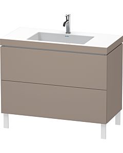 Duravit L-Cube vanity unit LC6938O4343 100 x 48 cm, 2000 tap hole, basalt matt, 2 pull-outs, floor-standing
