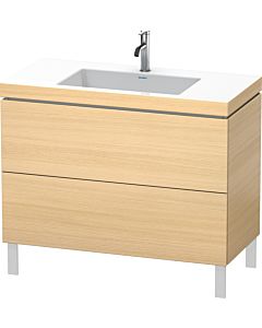 Duravit L-Cube vanity unit LC6938O7171 100 x 48 cm, 2000 tap hole, Mediterranean oak, 2 pull-outs, floor-standing