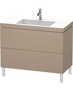 Duravit L-Cube Waschtisch-Unterschrank LC6938O7575 100 x 48 cm, 1 Hahnloch, leinen, 2 Auszüge, bodenstehend
