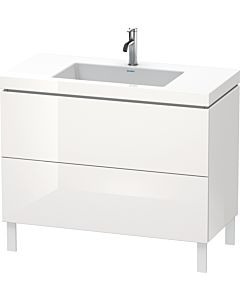 L-Cube Duravit vasque LC6938O8585 100 x 48 cm, trou pour robinet match3, match2 brillant, 2 2000 blanc