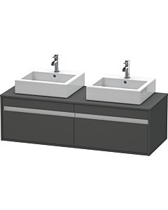 Duravit Ketho vanity unit KT6697B4949 140x55x42.6cm, for Aufsatzbecken outs, cut-out on both sides, graphite matt