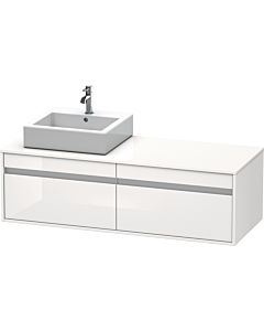 Duravit Ketho Waschtisch-Unterschrank KT6697L2222 140x55x42,6cm, für Aufsatzbecken, 2 Auszüge, Ausschnitt links, weiß hochglanz