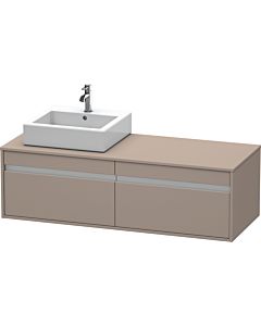 Duravit Ketho vanity unit KT6697L4343 140x55x42.6cm, for Aufsatzbecken outs, cut-out left, basalt matt