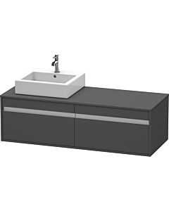 Duravit Ketho vanity unit KT6697L4949 140x55x42.6cm, for Aufsatzbecken outs, cut-out on the left, matt graphite