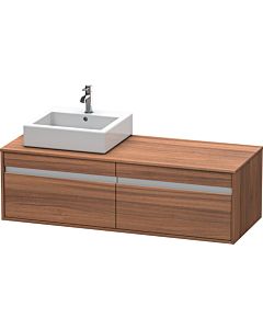 Duravit Ketho vanity unit KT6697L7979 140x55x42.6cm, for Aufsatzbecken outs, cut-out on the left, natural walnut