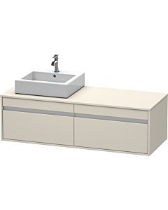Duravit Ketho meuble sous-vasque KT6697L9191 140x55x42,6cm, pour Aufsatzbecken , découpe à gauche, Taupe