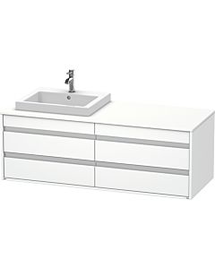 Ketho Duravit vasque KT6757L1818 140x55x49,6cm, pour lavabo à encastrer, 4 tiroirs, découpe à gauche, blanc mat