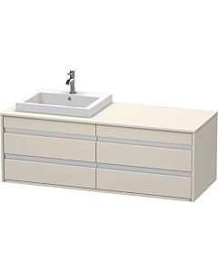 Duravit Ketho Waschtisch-Unterschrank KT6757L9191 140x55x49,6cm, für Einbauwaschtisch, 4 Schubkästen, Ausschnitt links, Taupe