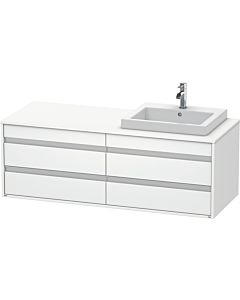 Ketho Duravit vasque KT6757R1818 140x55x49,6cm, pour vasque à encastrer, 4 tiroirs, découpe à droite, blanc mat
