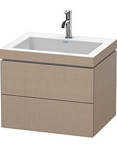 Duravit L-Cube vanity unit LC6926O7575 60 x48 cm, 2000 tap hole, linen, 2 drawers