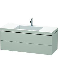 Duravit L-Cube Waschtisch-Unterschrank LC6929O0707 120 x 48 cm, 1 Hahnloch, betongrau matt, 2 Schubkästen