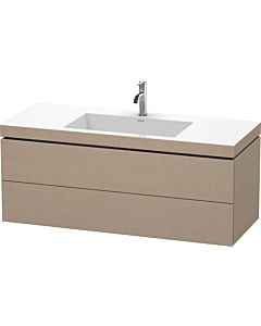 Duravit L-Cube Waschtisch-Unterschrank LC6929O7575 120 x 48 cm, 1 Hahnloch, leinen, 2 Schubkästen