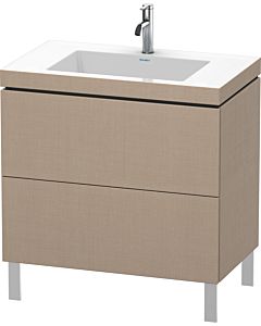 Duravit L-Cube Waschtisch-Unterschrank LC6937O7575 80 x 48 cm, 1 Hahnloch, leinen, 2 Auszüge, bodenstehend