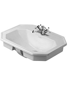 Duravit Serie 1930 Einbauwaschtisch 0476580000 1 Hahnloch, Einbau von oben, weiss