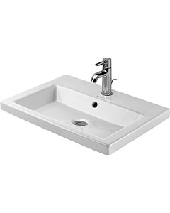 Duravit Design Classics Einbauwaschtisch Universal 03476000001 Einbau von oben, 1 Hahnloch, Weiß Hochglanz, 600 mm, wondergliss