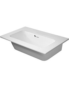 Duravit Me by Starck Möbel-Waschtisch-Compact 2342633260 63 x 40 cm, weiß seidenmatt, ohne Hahnloch, mit Überlauf, mit Hahnlochbank